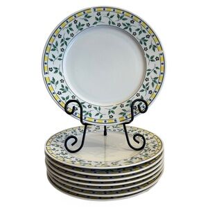 Lot of 2 Sango China "CARMEL" Dinner Plate 10 5/8" #8849 Retired Leaves Border